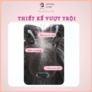 Phủ hói tóc thật siêu mỏng lưới 8x11cm Biva Store - Che bạc tự nhiên, 995.000đ