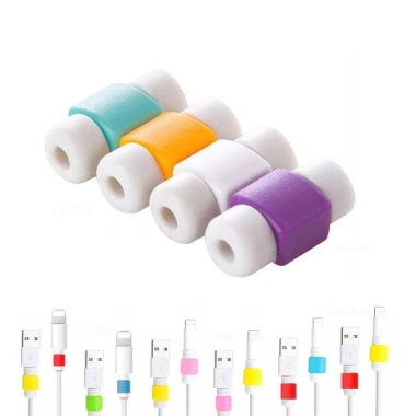 Phụ kiện bảo vệ dây cáp sạc silicone cho iPhone Apple & Samsung - Giá 12.329 VND