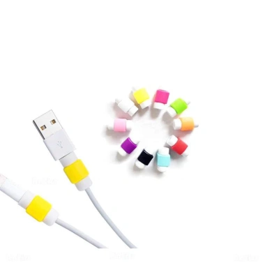 Phụ kiện bảo vệ dây cáp sạc silicone cho iPhone Apple & Samsung - Giá 12.329 VND