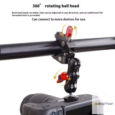 Phụ Kiện Chụp Ảnh Kim Loại Kẹp Cánh Tay Đôi, Gắn Mic Đèn Điện Thoại - 73.590 VND