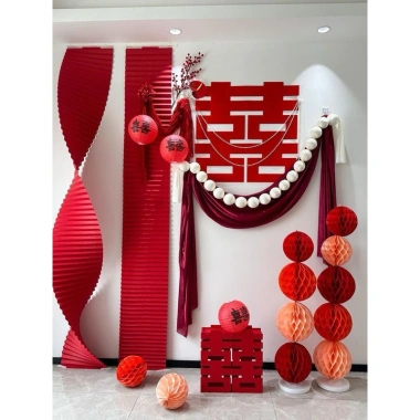 Phụ kiện dán tường trang trí phòng khách ngày Tết - Chữ Tết đỏ, decor nhà giá rẻ