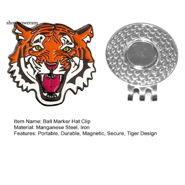 Phụ kiện đánh dấu bóng sắt Tiger - Kim loại bền, kẹp mũ từ tính, cho người chơi gôn