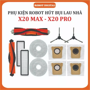 Phụ kiện hút bụi Xiaomi X20 Max Pro: Lọc HEPA, Chổi giữa, Túi rác - 49.000 VND