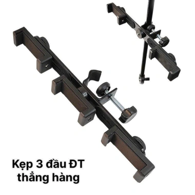 Phụ kiện livestream thanh ngang kẹp 3 máy điện thoại, chân gậy, giá 59.950 VND 5 Phụ kiện livestream thanh ngang kẹp 3 máy điện thoại, chân gậy, giá 59.950 VND 5