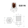 Phụ kiện máy in 3D E3D V6 - Vòi phun thép cứng CHT Clone, dòng chảy cao, chống mài mòn, chịu nhiệt độ cao - Giá 112.501₫ 3