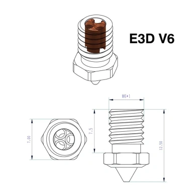 Phụ kiện máy in 3D E3D V6 - Vòi phun thép cứng CHT Clone, dòng chảy cao, chống mài mòn, chịu nhiệt độ cao - Giá 112.501₫ 3