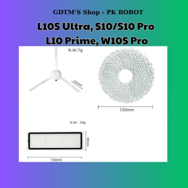 Phụ kiện robot Dreame L10S, S10, W10S - Chổi, bộ lọc, giẻ lau, túi bụi 15.000đ