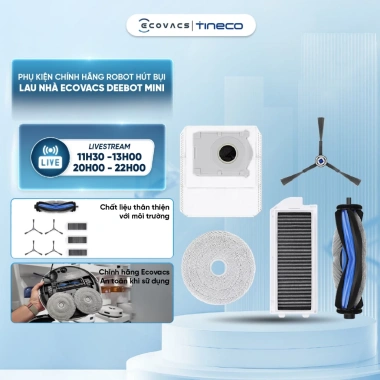Phụ kiện robot hút bụi Ecovacs Deebot Mini: chổi cạnh, chổi chính, giẻ lau, bộ lọc, túi rác 129.000 VND