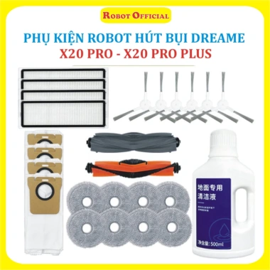 Phụ kiện Robot hút bụi Mi Dreami X20 Pro – Lọc HEPA, Giẻ lau, Chổi giữa, Chổi cạnh, Túi rác – Giá chỉ 49.000₫