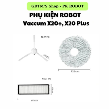 Phụ kiện Robot hút bụi Xiàomì X20 Plus Gen2 & Mijia Omni2: Chổi, Khăn, Lọc HEPA, Túi - 16.000₫ 4 Phụ kiện Robot hút bụi Xiàomì X20 Plus Gen2 & Mijia Omni2: Chổi, Khăn, Lọc HEPA, Túi - 16.000₫ 4