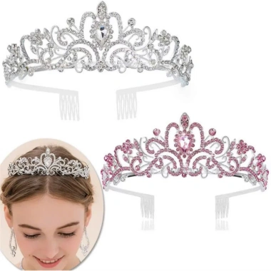 Phụ kiện sinh nhật Bờm cài tóc Vương miện đá đa dạng - Giá chỉ 40.000₫ (giá gốc 51.200₫)