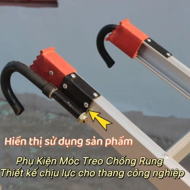Phụ kiện thang hợp kim nhôm đơn thẳng An toàn, chống trượt, móc cầu thang lên xuống 8 Phụ kiện thang hợp kim nhôm đơn thẳng An toàn, chống trượt, móc cầu thang lên xuống 8