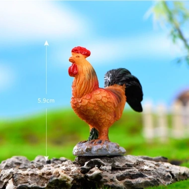 Phụ kiện tiểu cảnh gà trống mái 4cm mô hình terrarium Stellariva giá ưu đãi