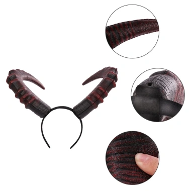 Phụ kiện tóc cosplay Halloween màu đen đỏ sừng ác quỷ - Giá chỉ 119.400 cho carnival và party 6
