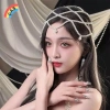 Phụ kiện tóc lưới - Dây chuyền mũ ngọc trai làm tay, trang trí cô dâu, giá 120k VN 6