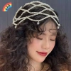 Phụ kiện tóc lưới - Dây chuyền mũ ngọc trai làm tay, trang trí cô dâu, giá 120k VN 9
