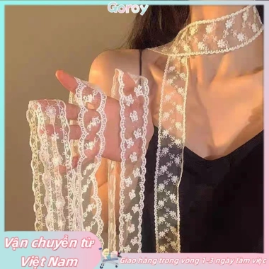 Phụ kiện tóc nữ ren kèm khăn lụa, nơ dài và dây ruy băng - Giá ưu đãi 35.733₫