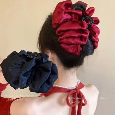 Phụ kiện tóc vải Hàn Quốc nơ nhiều lớp xếp li - Phong cách cá mập Instagram, giảm 23%