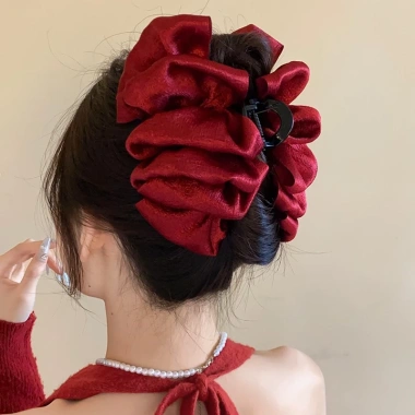 Phụ kiện tóc vải Hàn Quốc nơ nhiều lớp xếp li - Phong cách cá mập Instagram, giảm 23%