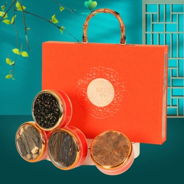 Phúc Lộc Tứ Bảo - Hộp Quà Tết Bồi Bổ Sức Khỏe 4 Thảo Dược Nấm Bụng Dê, Linh Chi, Hồng Sâm, Kỷ Tử Đen Giá 999k 5