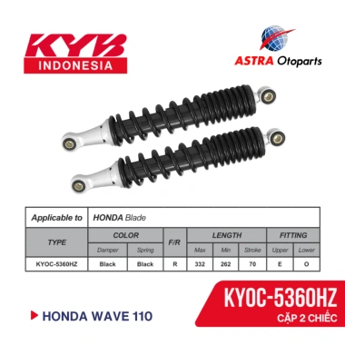 Phuộc KYB Zeto KYOC-5.360HZ cho Honda Wave Blade 110, giá 703.000 VNĐ, giảm 147.630 6 Phuộc KYB Zeto KYOC-5.360HZ cho Honda Wave Blade 110, giá 703.000 VNĐ, giảm 147.630 6