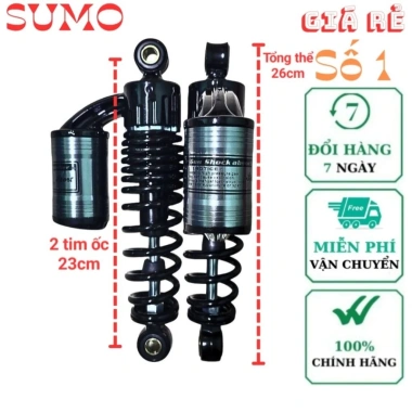 Phuộc sau xe đạp điện 23cm giảm sóc bình dầu đàn hồi êm cao cấp - SUMO giá ưu đãi 329k