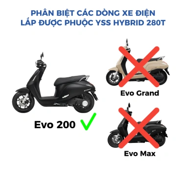 Phuộc YSS Evo 200, Jupiter, Sirius, Hybrid RB220-280T-31-88P 1,485,000₫ giảm 2