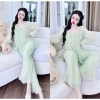 Pijama Bigsize Nữ Tay Dài Vải Voan Thun Lưới 45‑70kg Đồ Ngủ Nhà Thoải mái 2