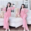 Pijama Bigsize Nữ Tay Dài Vải Voan Thun Lưới 45‑70kg Đồ Ngủ Nhà Thoải mái 3
