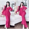 Pijama Bigsize Nữ Tay Dài Vải Voan Thun Lưới 45‑70kg Đồ Ngủ Nhà Thoải mái 6