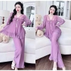 Pijama Bigsize Nữ Tay Dài Vải Voan Thun Lưới 45‑70kg Đồ Ngủ Nhà Thoải mái 8