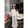 Pijama Cổ Sen Đính Nơ Lụa Ngắn - Lụa Dập Vân Gấm Sang Xịn, Giá Chỉ 199k 3
