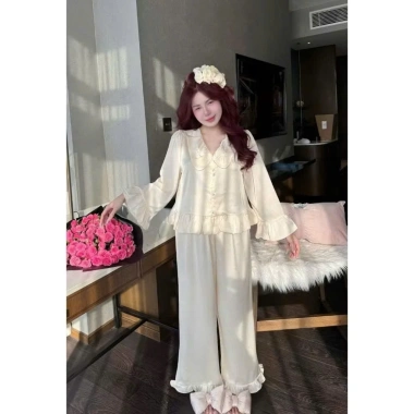Pijama Cổ Sen Đính Nơ Lụa Ngắn - Lụa Dập Vân Gấm Sang Xịn, Giá Chỉ 199k 3