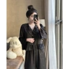Pijama Cổ Sen Đính Nơ Lụa Ngắn - Lụa Dập Vân Gấm Sang Xịn, Giá Chỉ 199k 8