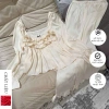 Pijama dài tay lụa cổ vuông ngực xếp ly tiểu thư siêu xinh - Giá chỉ 209.000đ