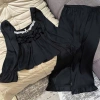 Pijama dài tay lụa cổ vuông ngực xếp ly tiểu thư siêu xinh - Giá chỉ 209.000đ 10