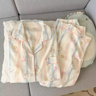 Pijama dài tay nữ ngọt ngào dễ thương, bộ đồ ngủ bốn mùa thoải mái - 150.000₫