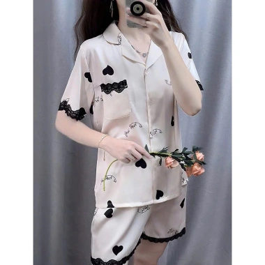Pijama Đồ Nữ ALADY Lụa Latin Cao Cấp Cộc Tay Hoa - Giá Chỉ 285.000 VNĐ 5