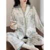 Pijama Đồ Nữ ALADY Lụa Latin Cao Cấp Dài Tay Họa Tiết Đơn Giản - Giá 340.000₫ 4