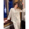 Pijama Đồ Nữ ALADY Lụa Latin Cao Cấp Dài Tay Họa Tiết Đơn Giản - Giá 340.000₫ 6