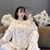 Pijama Đũi Cổ Tròn Đính Nơ + Charm Phối Ren Siêu Cute - Giá 159.000 VNĐ 2