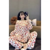 Pijama Đũi Cổ Tròn Đính Nơ + Charm Phối Ren Siêu Cute - Giá 159.000 VNĐ 3