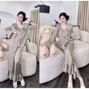 Pijama Lụa Bigsize Tiểu Thư Cổ Bèo Cao Cấp – Đồ Ngủ Đáng Yêu Xinh Xắn 9