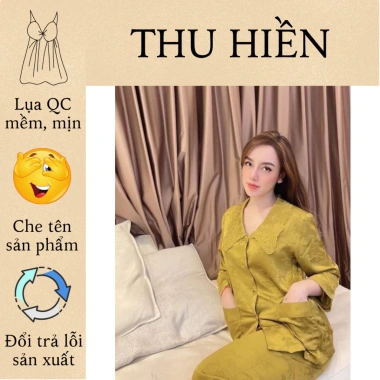 Pijama lụa gấm cao cấp, mềm mịn, thấm hút, Lụa Quảng Châu - Giảm còn 419.000₫