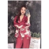 Pijama lụa mango chim hạc đen đỏ tay dài quần dài - Bộ lụa mặc nhà mát nhẹ 142.000đ 6