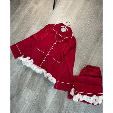 Pijama ngủ viền ren xoắn sang, chất lụa latin mềm mịn mát, freesize 40-60kg – Giá chỉ 119.999₫
