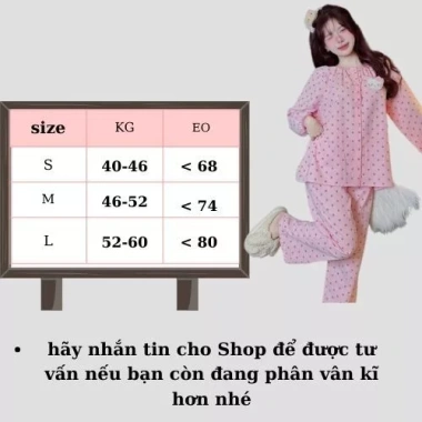 Pijama nữ JUVIGO HCOM26.899 cổ tròn hoạ tiết chấm bi hồng siêu xinh - Đồ ngủ nữ giá ưu đãi 259k