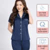 Pijama nữ lụa Pháp VINGO VINGORIA tay ngắn mùa xuân hè - Giá ưu đãi 335.000