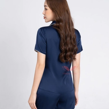 Pijama nữ lụa Pháp VINGO VINGORIA tay ngắn mùa xuân hè - Giá ưu đãi 335.000