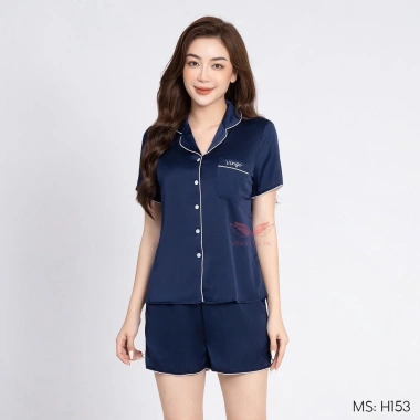 Pijama nữ lụa Pháp VINGO VINGORIA tay ngắn mùa xuân hè - Giá ưu đãi 335.000